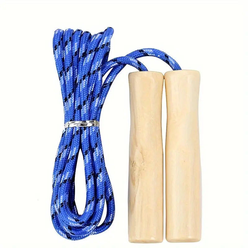 3-Pack Durable Polyester Jump Ropes with Wooden Handles - 210cm
