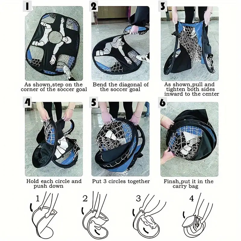Portable Folding Soccer Goal with Target Practice