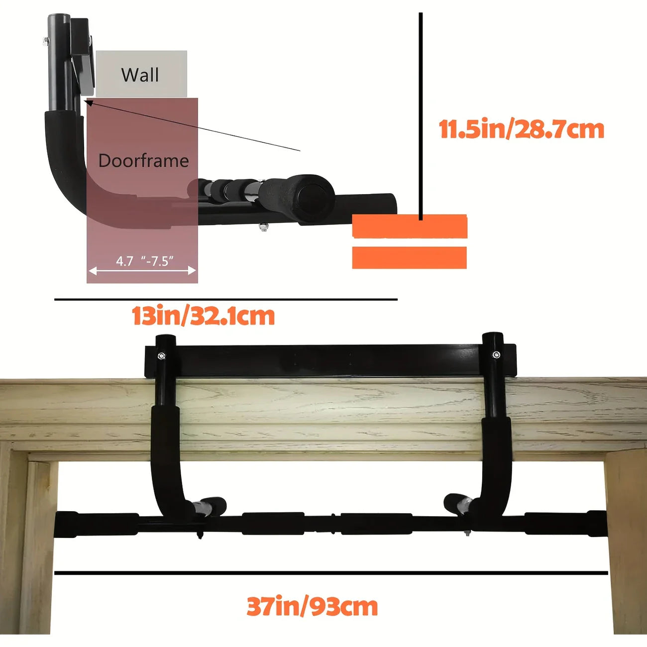 Multi-Grip Doorway Pull-Up Bar