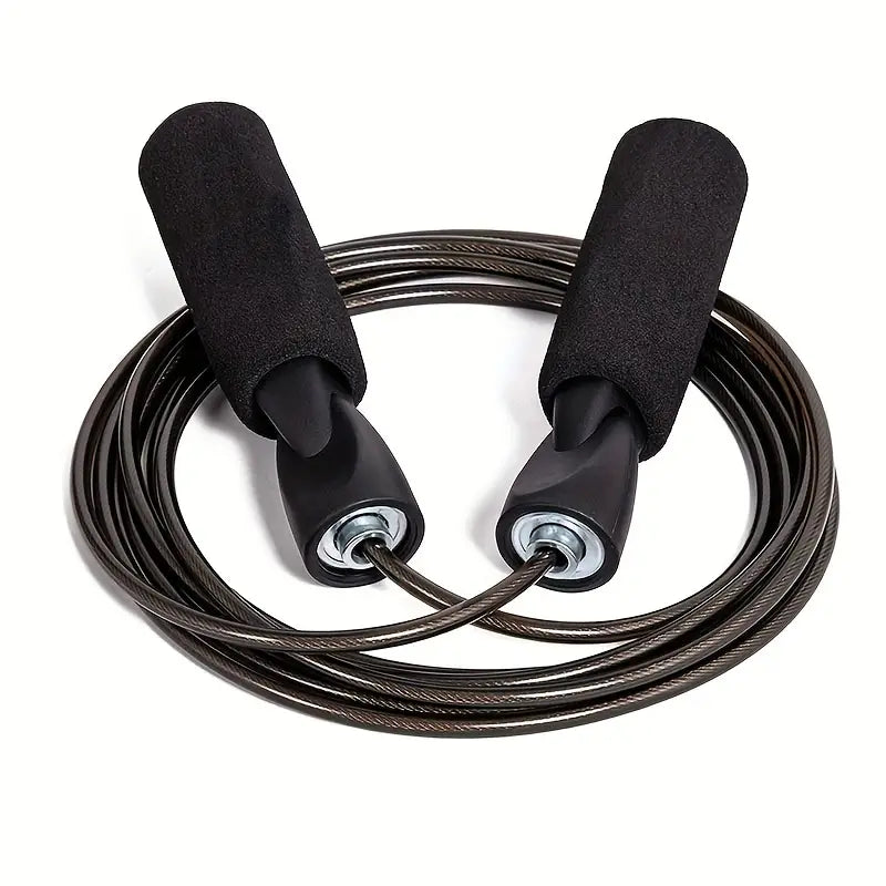 Adjustable 259cm Jump Rope with Steel Cable & Ball Bearings - Durable PVC Coating for Speed Training, Boxing, and Fitness