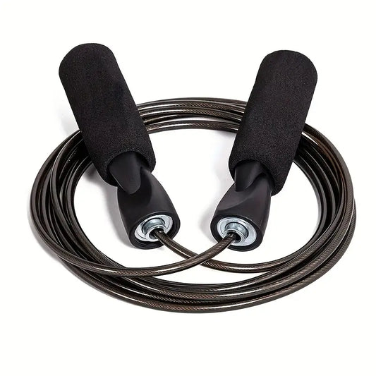 Adjustable 259cm Jump Rope with Steel Cable & Ball Bearings - Durable PVC Coating for Speed Training, Boxing, and Fitness