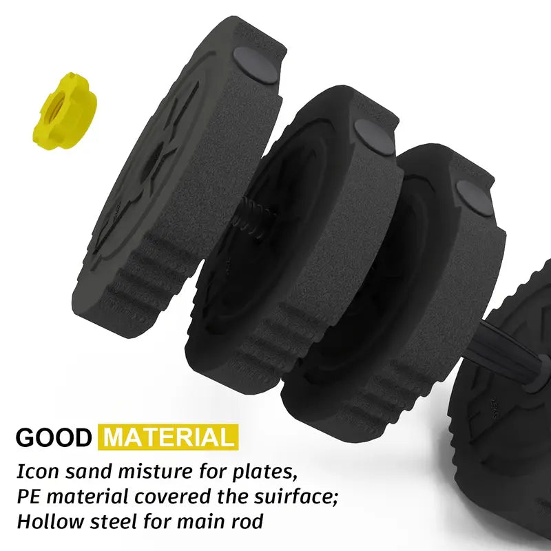 Adjustable 55LB Dumbbell & Barbell Set