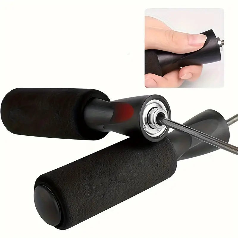 Adjustable 259cm Jump Rope with Steel Cable & Ball Bearings - Durable PVC Coating for Speed Training, Boxing, and Fitness