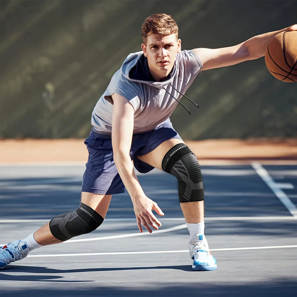 2pcs Knee Compression Sleeves with Adjustable Straps