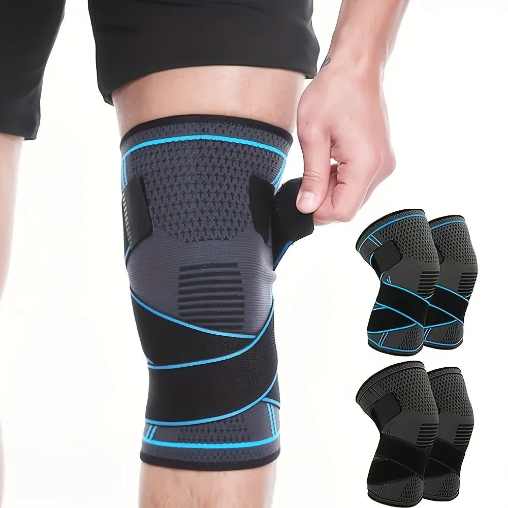 2pcs Knee Compression Sleeves with Adjustable Straps