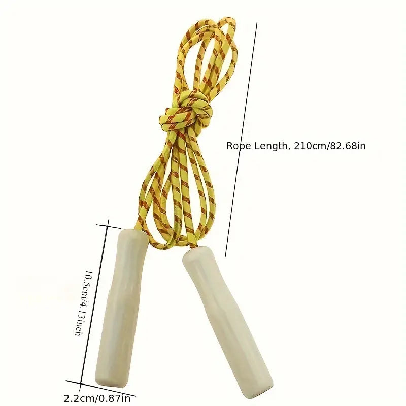 3-Pack Durable Polyester Jump Ropes with Wooden Handles - 210cm