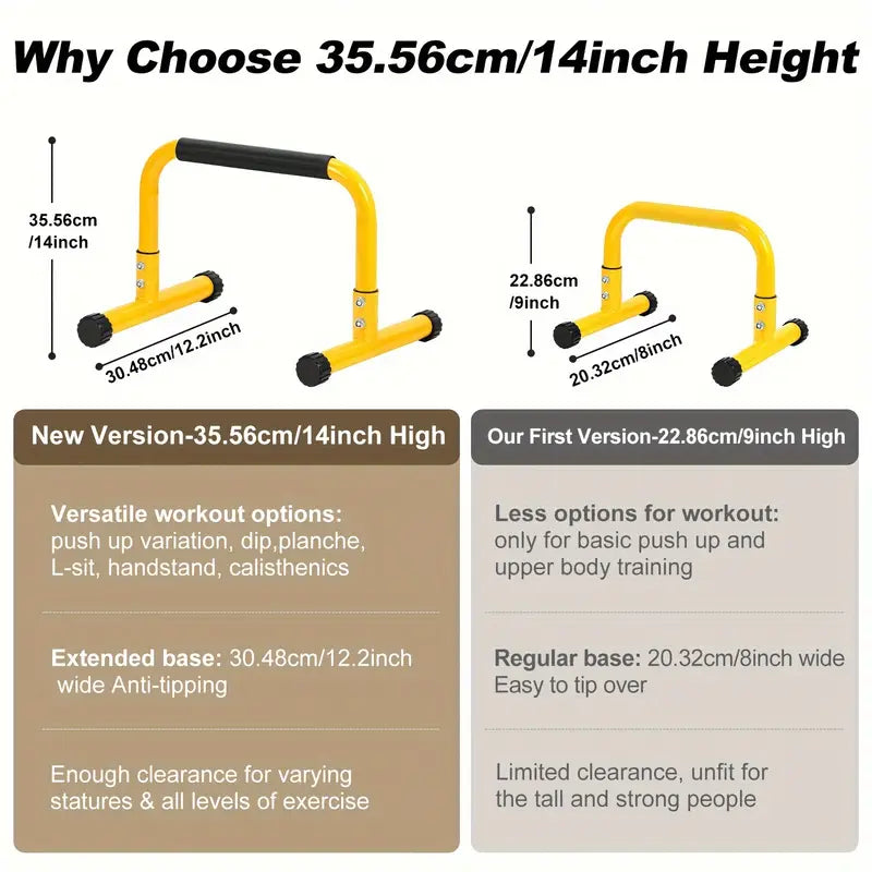 Heavy-Duty 14in Push-Up Bars