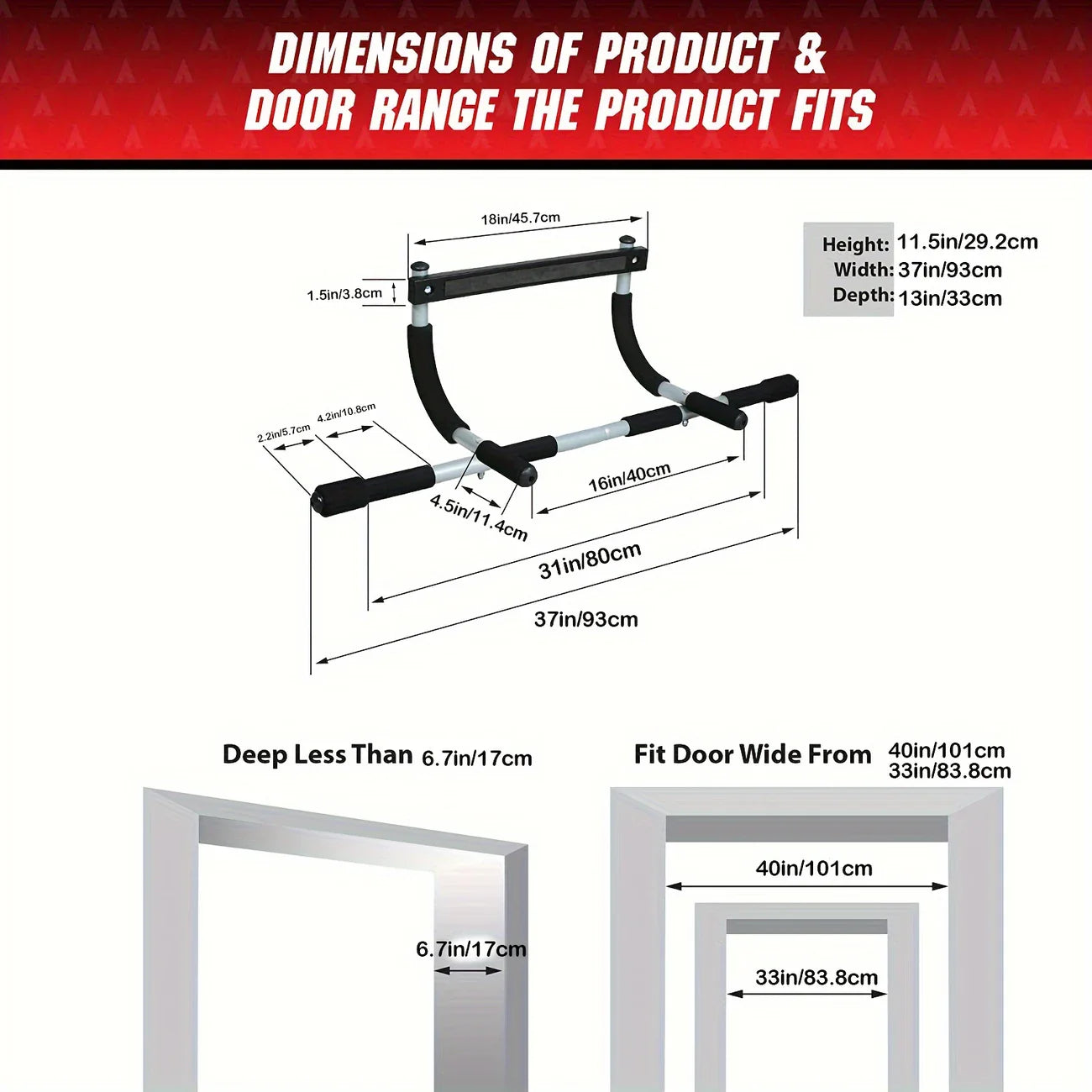 Multi-Grip Doorway Pull-Up Bar