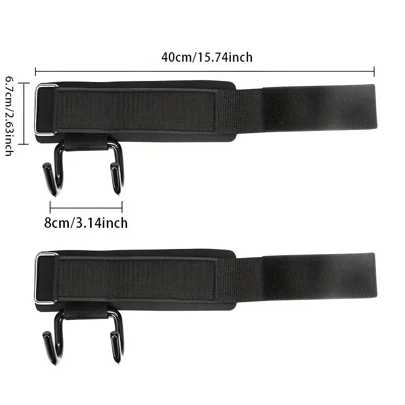 2pcs Weightlifting Wrist Straps with Grip Hooks